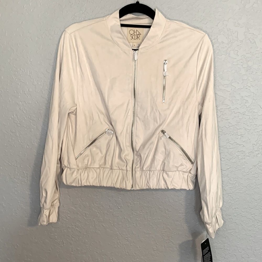 NWT Chaser faux suede cream jacket size M